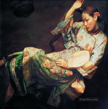 Belleza borracha china Chen Yifei Pinturas al óleo